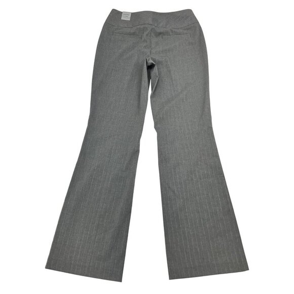 Maurices Womens Flat Front Bootcut Dress Pants Gray Striped Size 1/2R New - Picture 7 of 10